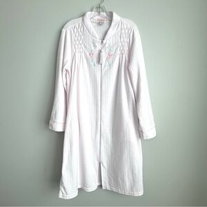 Loti Fashion Full Zip Robe Women’s Size Medium Light Pink Terrycloth Housecoat
